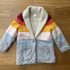 Colorblock Sherpa Coat